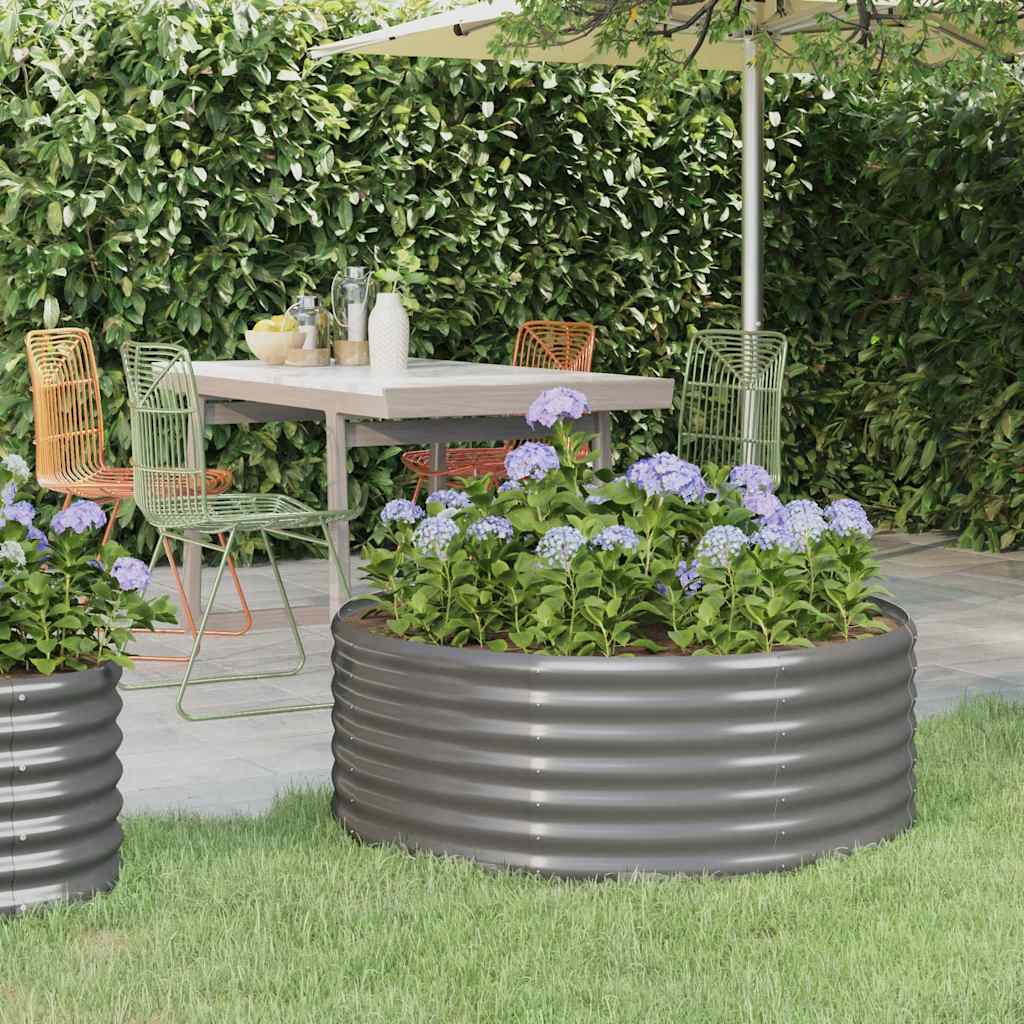 Vidaxl plantenbak 100x100x36 cm gegalvaniseerd staal grijs