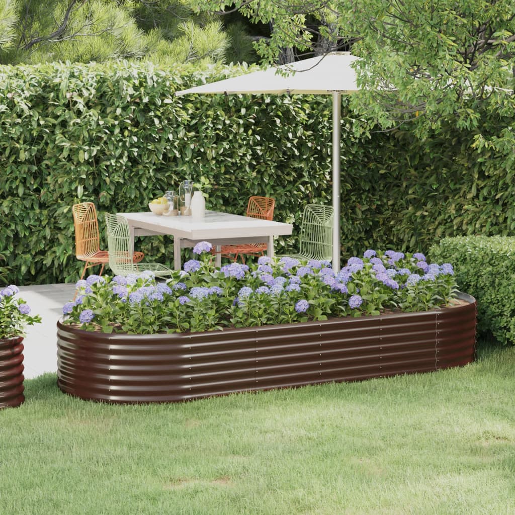 Vidaxl plantenbak 249x100x36 cm gegalvaniseerd staal bruin
