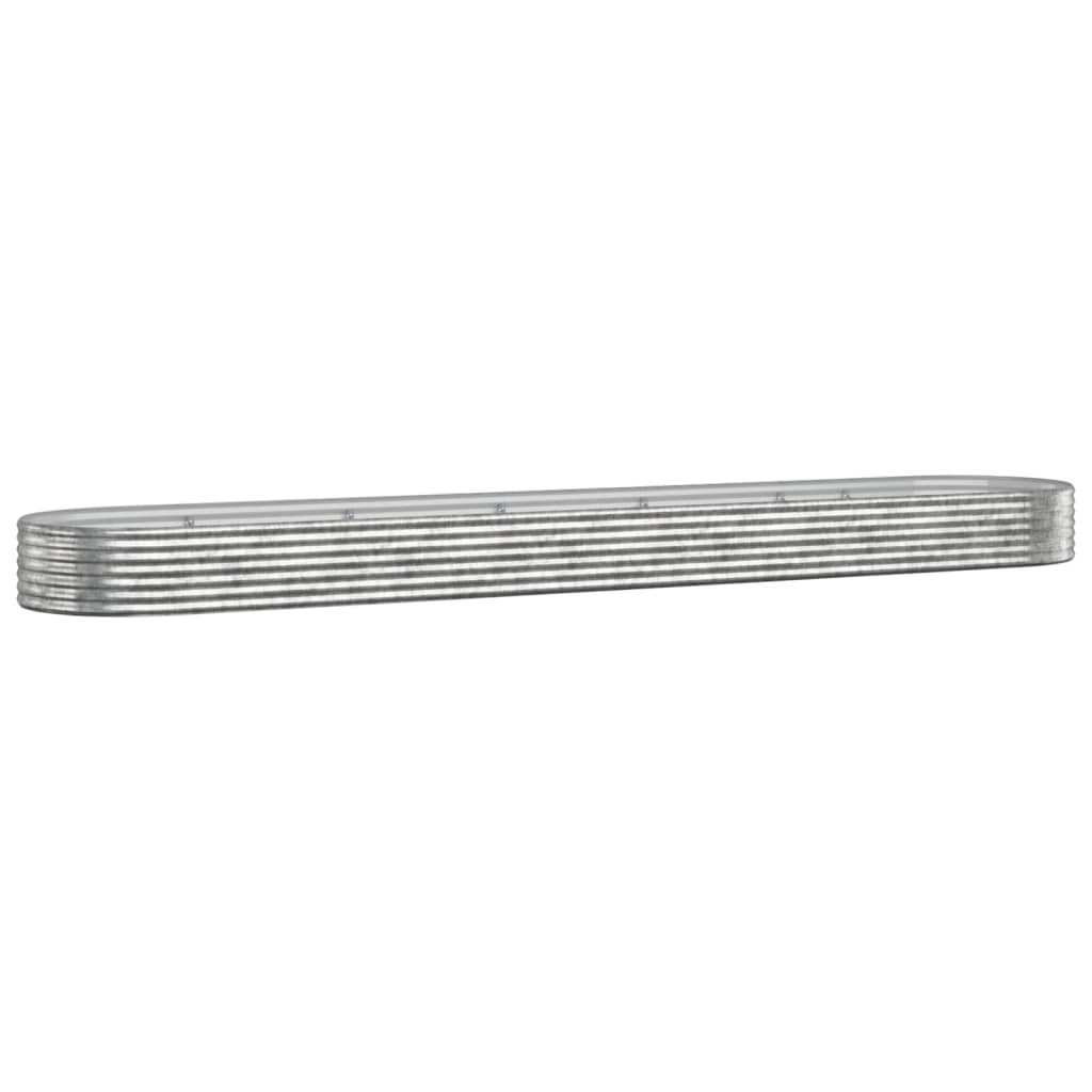 Vidaxl plantenbak 507x100x36 cm gegalvaniseerd staal zilverkleurig