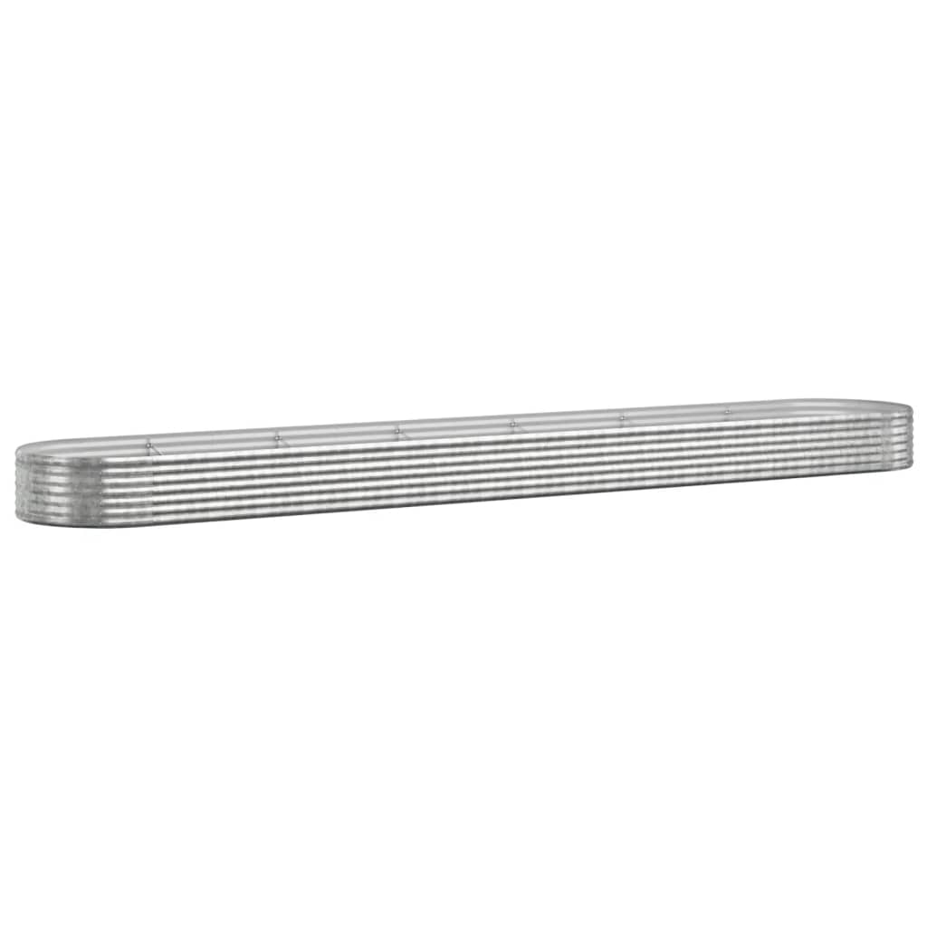 Vidaxl plantenbak 544x100x36 cm gegalvaniseerd staal zilverkleurig