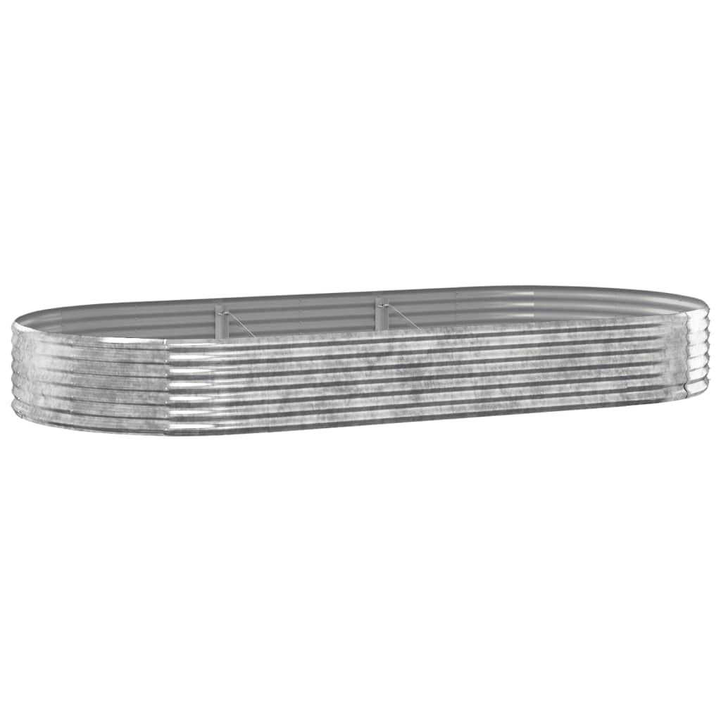 VidaXL Plantenbak 296x140x36 cm gepoedercoat staal zilverkleurig