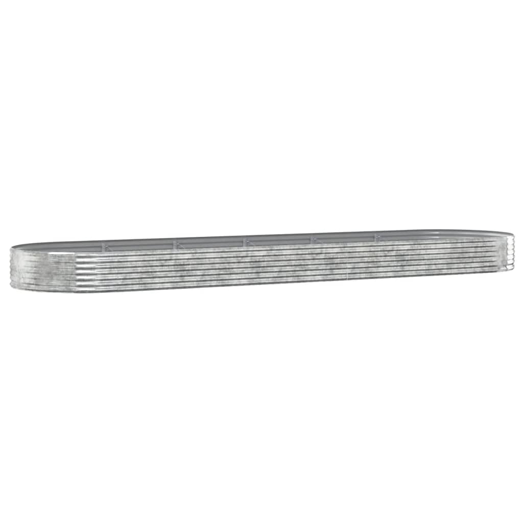 Vidaxl plantenbak 523x140x36 cm gegalvaniseerd staal zilverkleurig