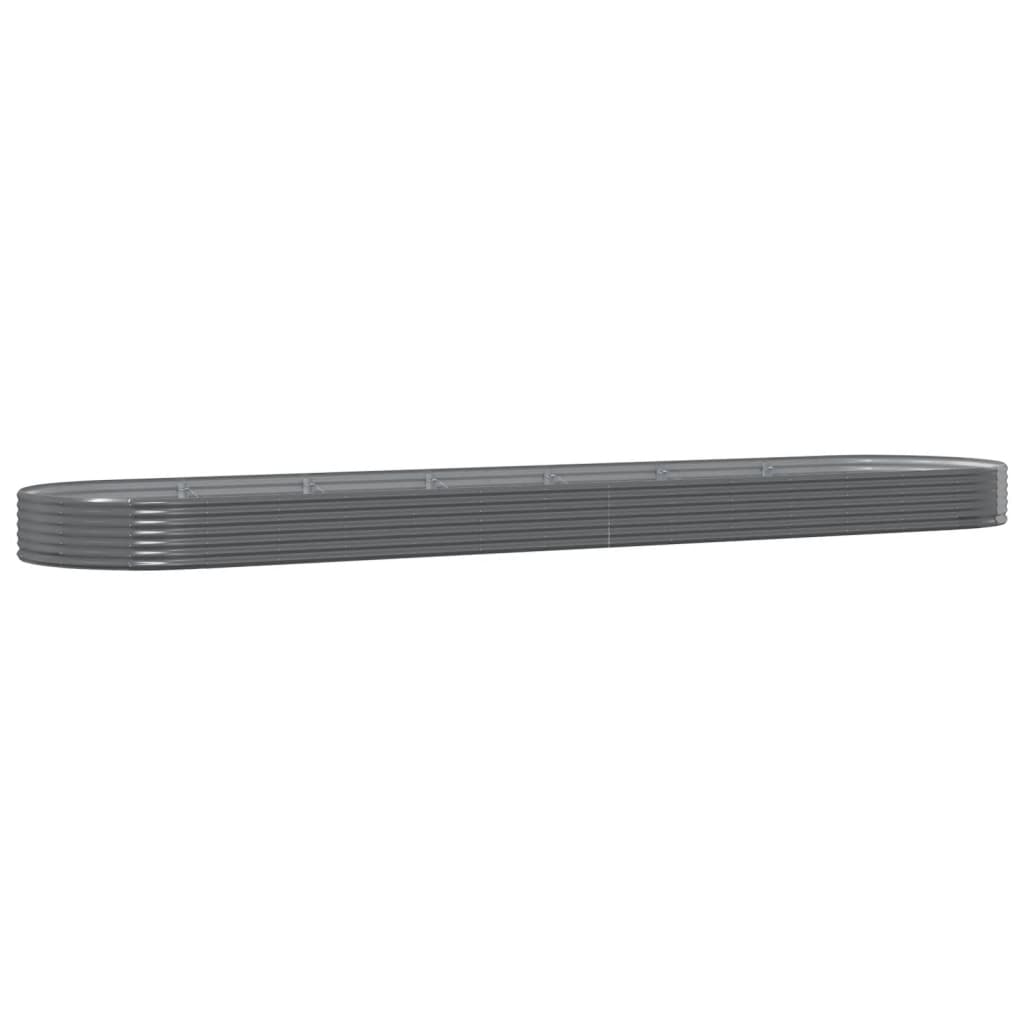 Vidaxl plantenbak 600x140x36 cm gegalvaniseerd staal grijs