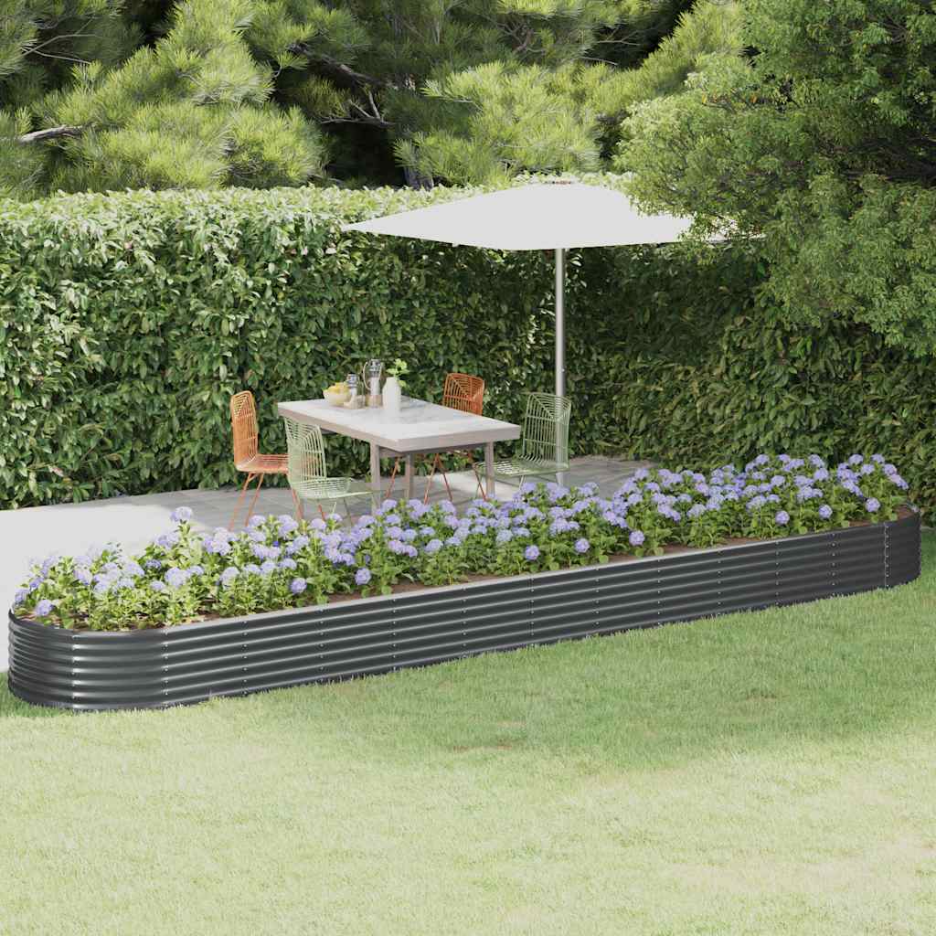 Vidaxl plantenbak 600x140x36 cm gegalvaniseerd staal antracietkleurig