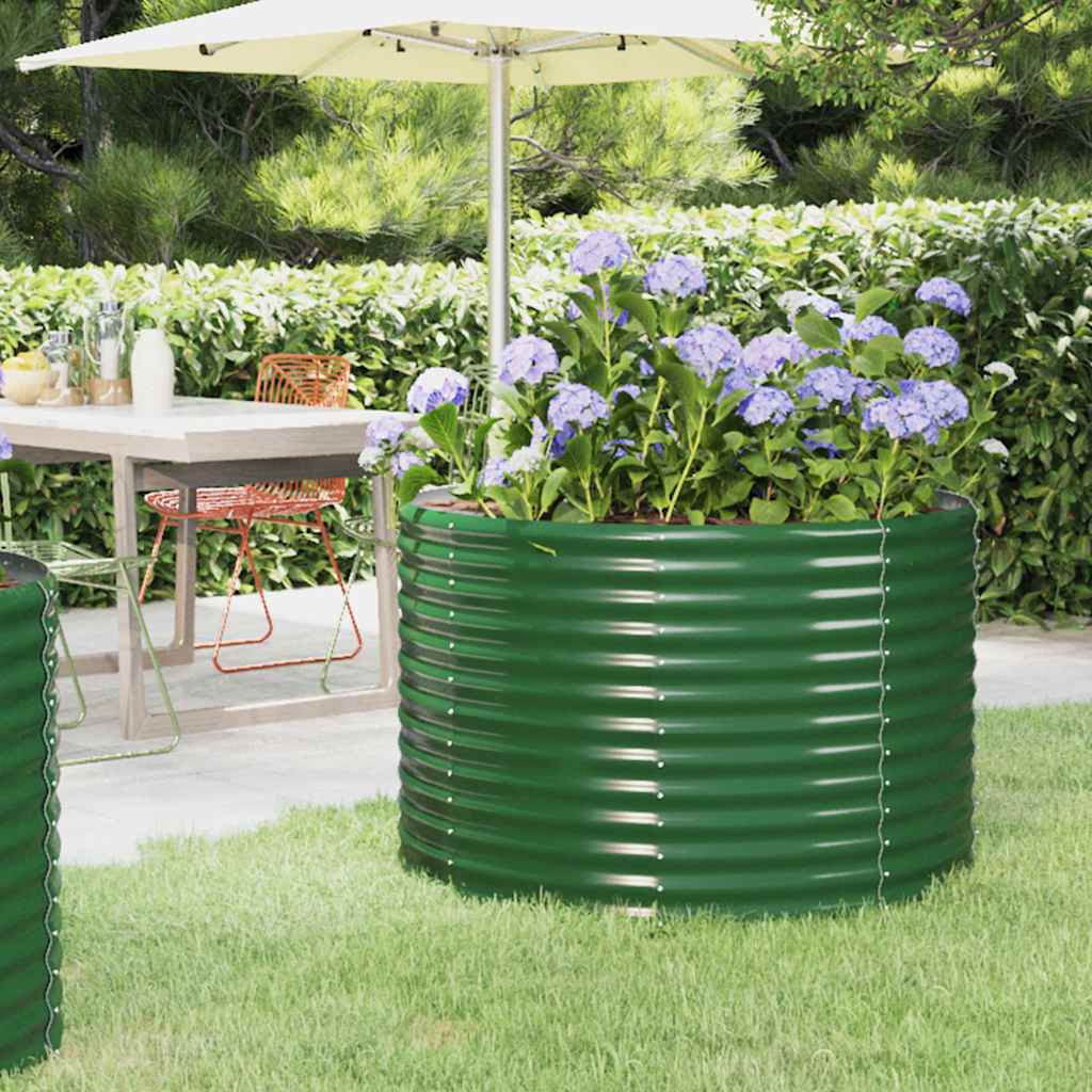 Vidaxl plantenbak 100x100x68 cm gegalvaniseerd staal groen