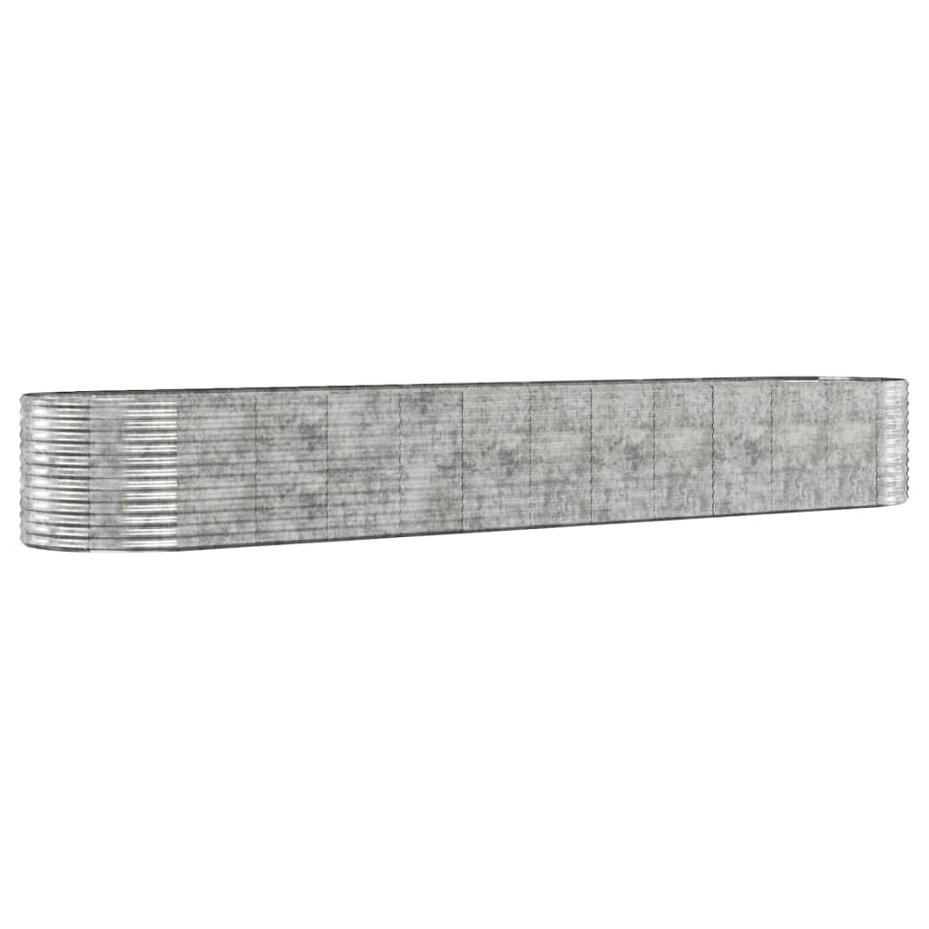 VidaXL Plantenbak 507x100x68 cm gepoedercoat staal zilverkleurig