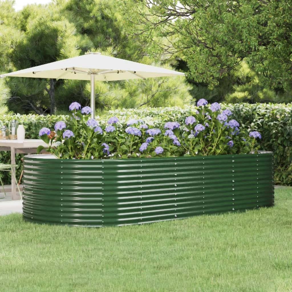 Vidaxl plantenbak 291x140x68 cm gegalvaniseerd staal groen