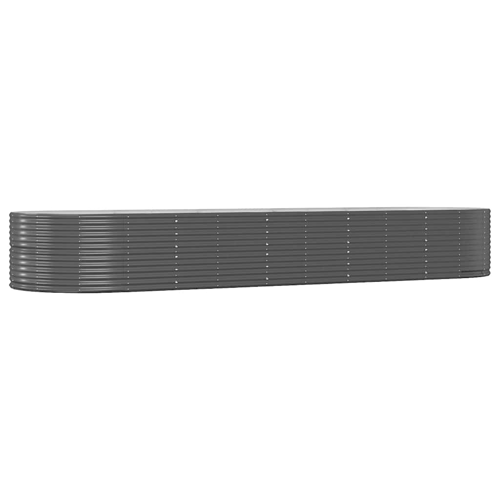 Vidaxl plantenbak 447x140x68 cm gegalvaniseerd staal antracietkleurig