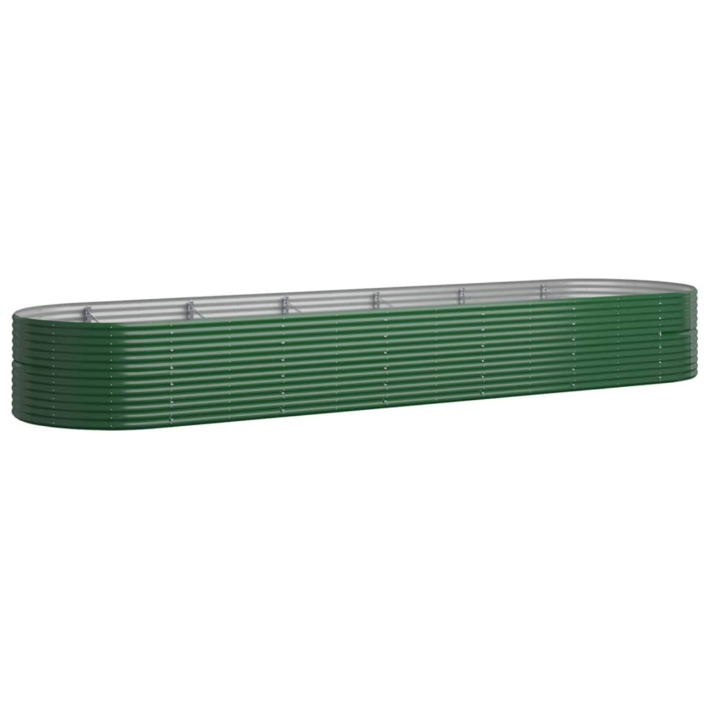 VidaXL Plantenbak 510x140x68 cm gepoedercoat staal groen