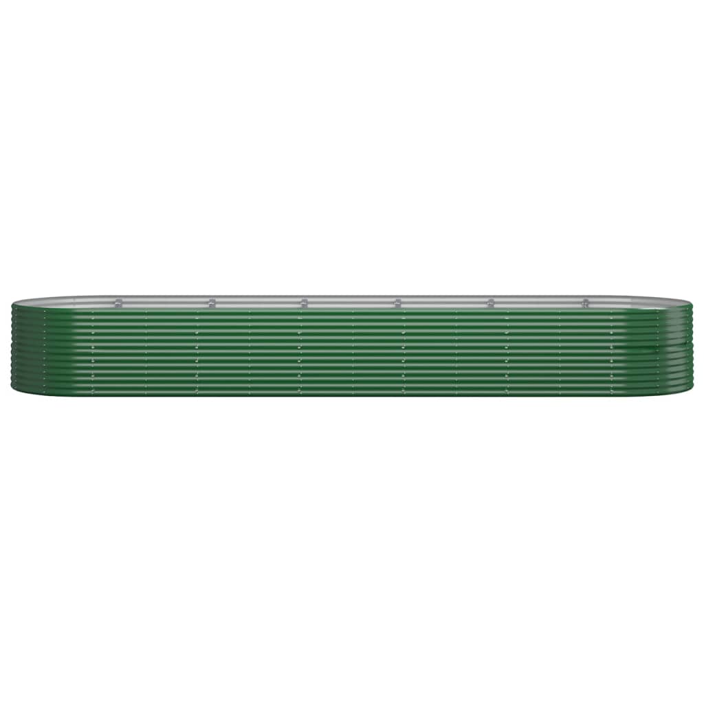 VidaXL Plantenbak 510x140x68 cm gepoedercoat staal groen