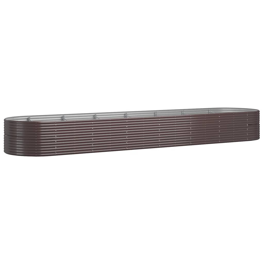 VidaXL Plantenbak 584x140x68 cm gepoedercoat staal bruin