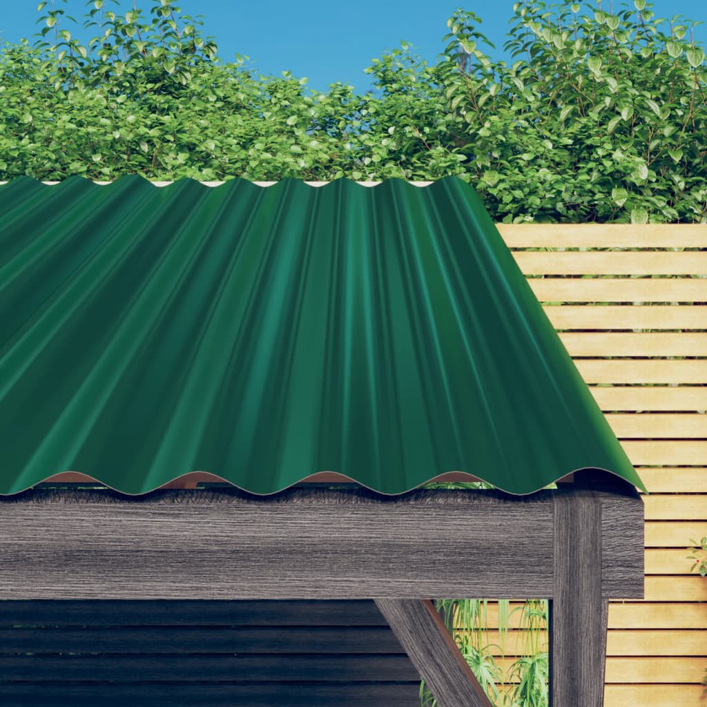 Vidaxl dakpanelen 12 st 60x36 cm gegalvaniseerd staal groen