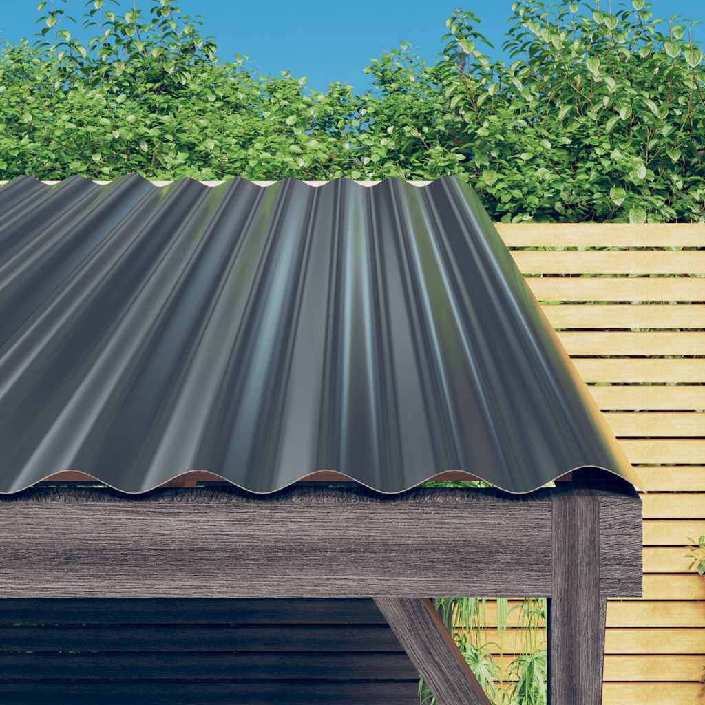 Vidaxl dakpanelen 36 st 80x36 cm gepoedercoat staal antracietkleurig