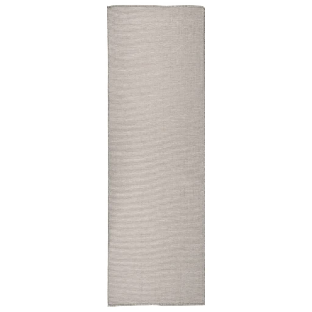 Vidaxl buitenkleed platgeweven 80x250 cm lichtgrijs