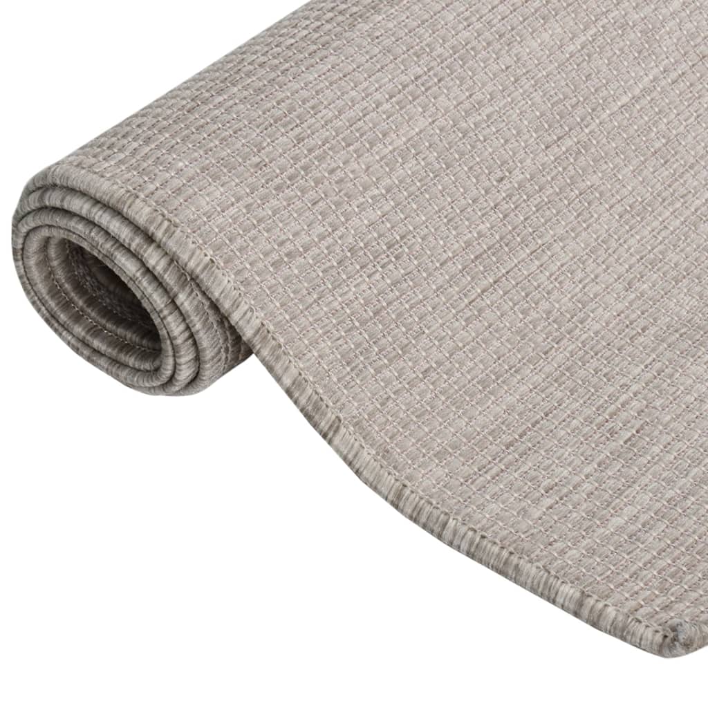 Vidaxl buitenkleed platgeweven 100x200 cm lichtgrijs