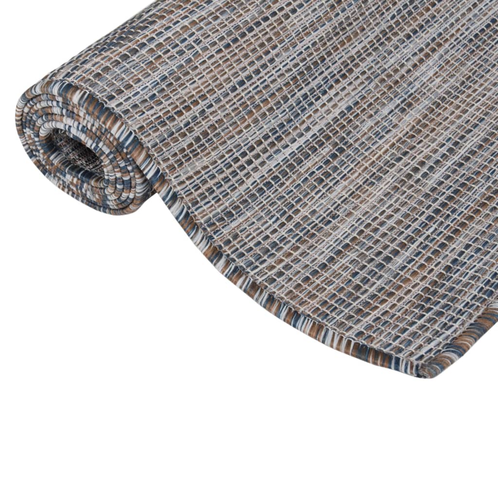 Vidaxl buitenkleed platgeweven 100x200 cm bruin en bruin