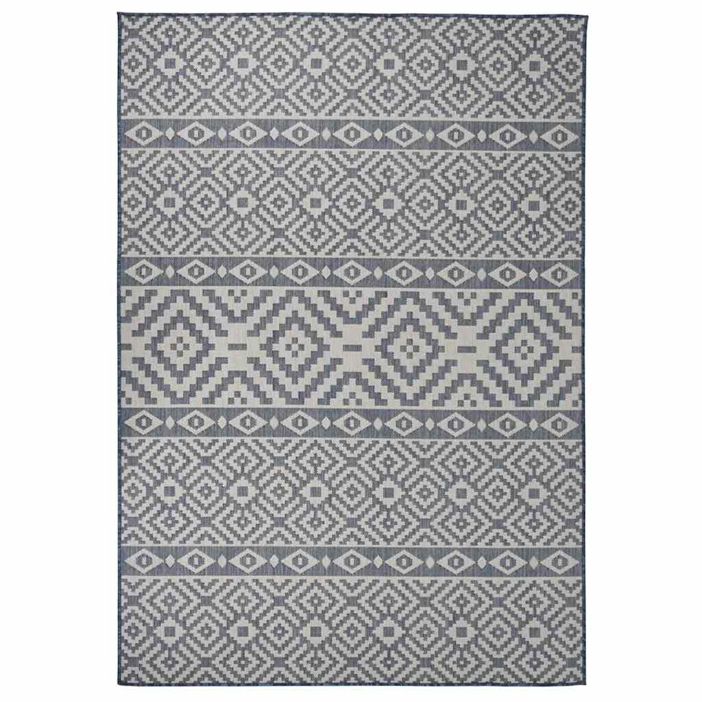 Vidaxl buitenkleed met patroon platgeweven 160x230 cm blauw