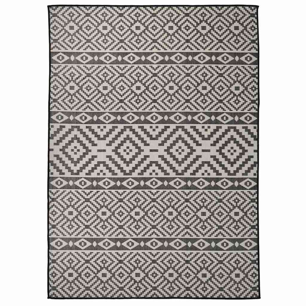 Vidaxl buitenkleed met patroon platgeweven 200x280 cm zwart