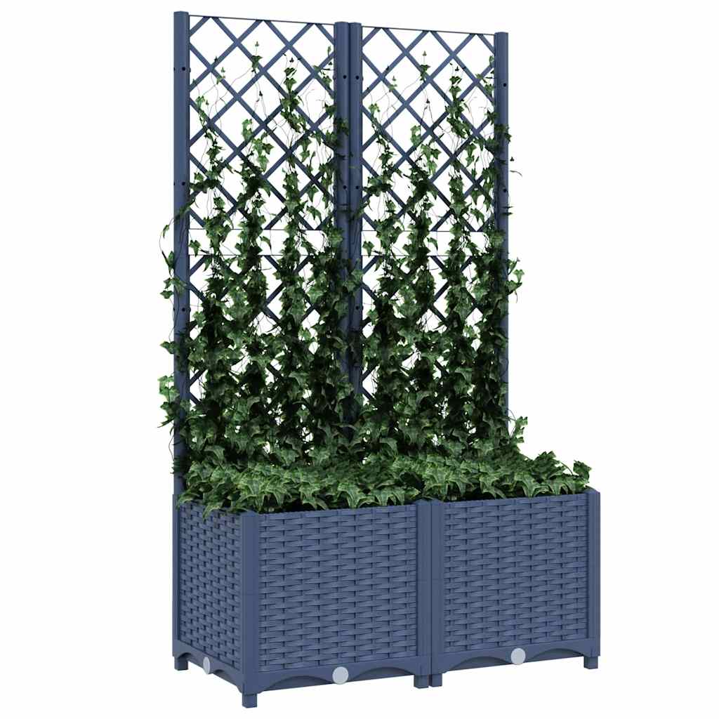 Vidaxl plantenbak met trellis blauwgrijs 80x40x136 cm pp