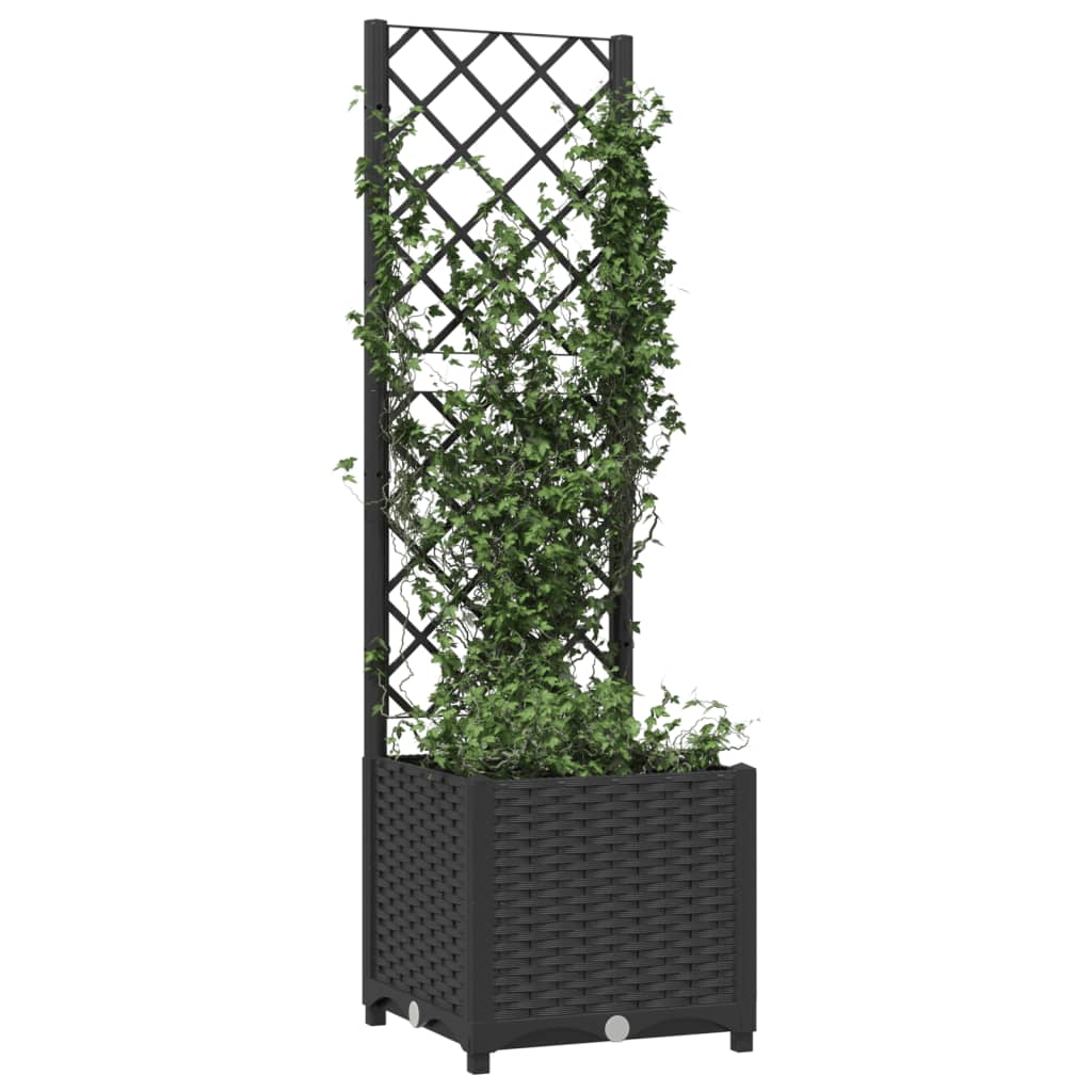 Vidaxl plantenbak met trellis zwart 40x40x136 cm pp