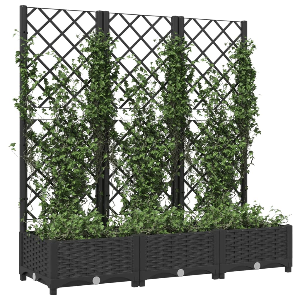 Vidaxl plantenbak met trellis zwart 120x40x121,5 cm pp
