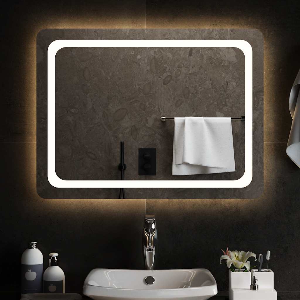 Vidaxl badkamerspiegel led 80x60 cm