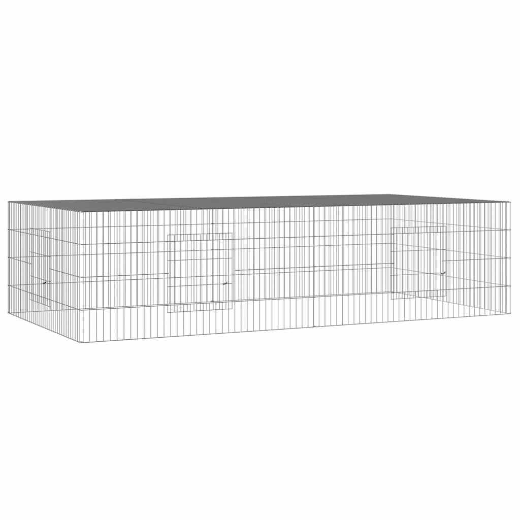 Vidaxl konijnenkooi met 2 panelen 220x110x55 cm gegalvaniseerd ijzer