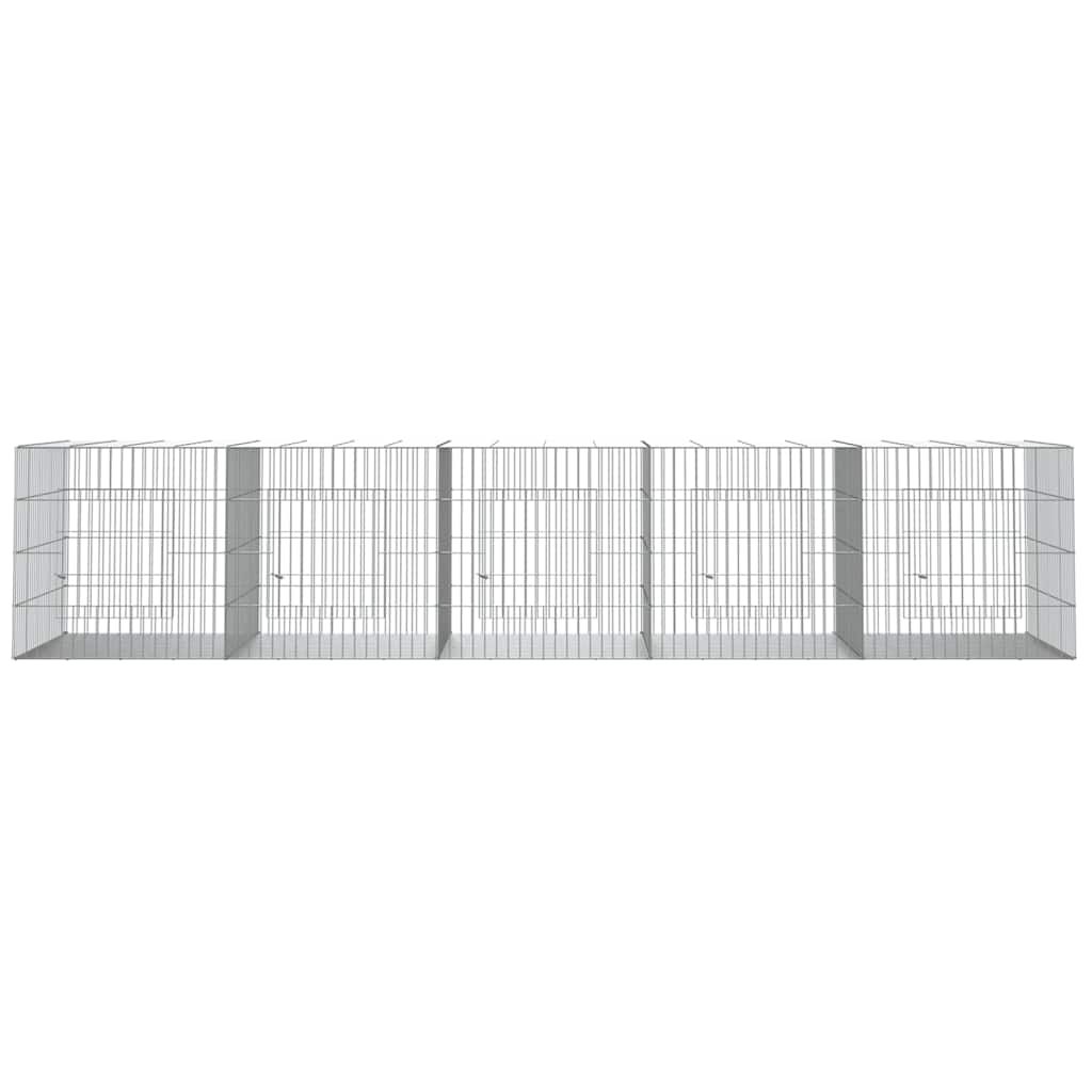 Vidaxl konijnenkooi met 5 panelen 273x79x54 cm gegalvaniseerd ijzer