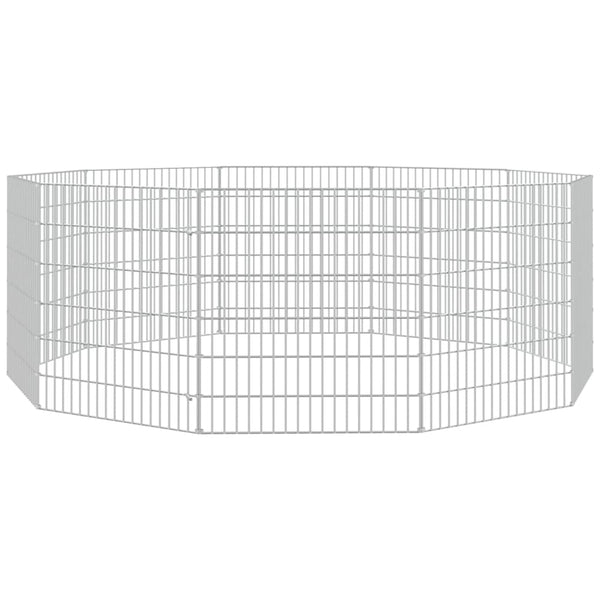 Vidaxl dierenverblijf 10 panelen 54x60 cm gegalvaniseerd ijzer