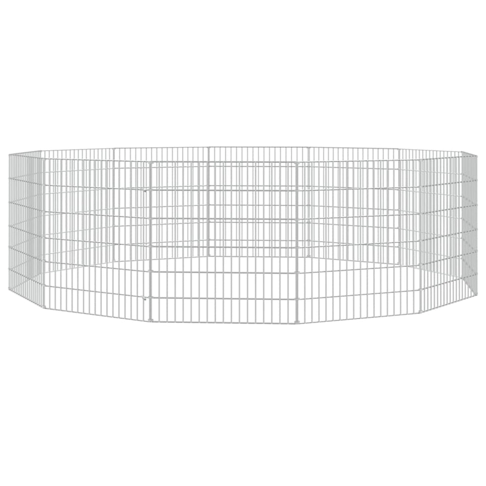 Vidaxl dierenverblijf 12 panelen 54x60 cm gegalvaniseerd ijzer