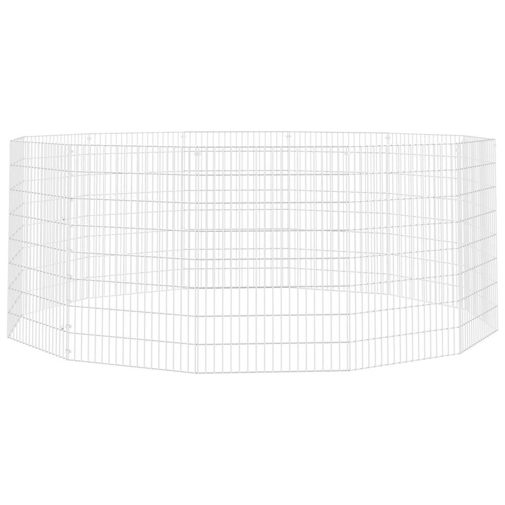 Vidaxl dierenverblijf 12 panelen 54x80 cm gegalvaniseerd ijzer