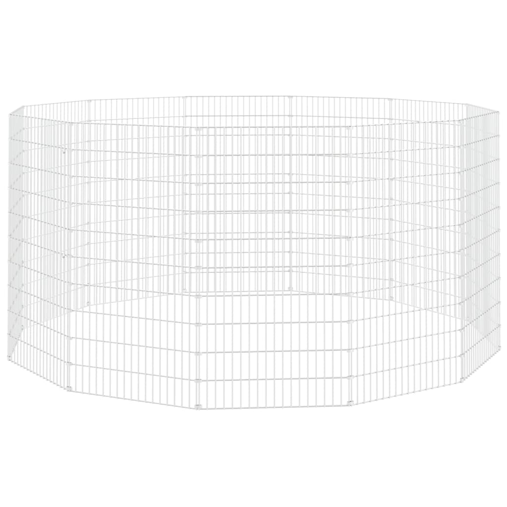 Vidaxl vrije uitloopverblijf voor dieren 12 panelen 54x100 cm gegalvaniseerd ijzer