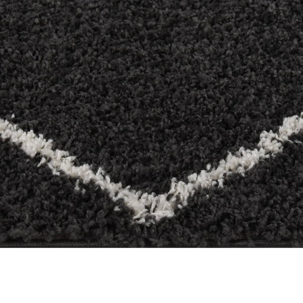 VidaXL Vloerkleed shaggy hoogpolig 160x230 cm crème antracietkleur