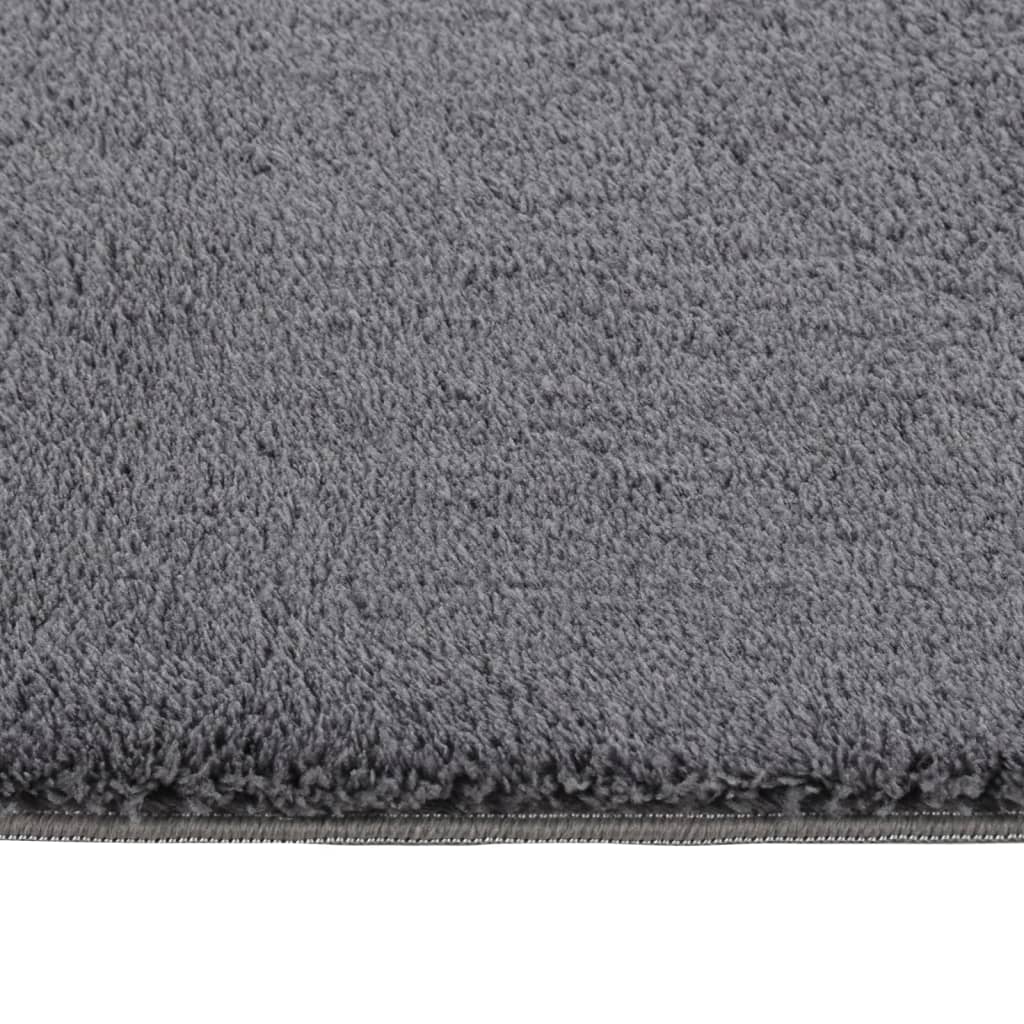 VidaXL Vloerkleed wasbaar korte zwembad antislip 120x170 cm antraciet