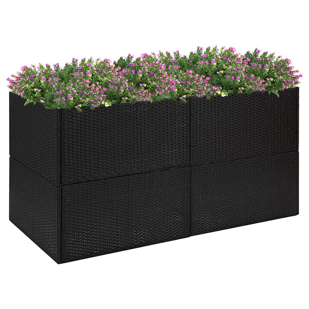 Vidaxl plantenbak 157x80x80 cm poly rotan zwart