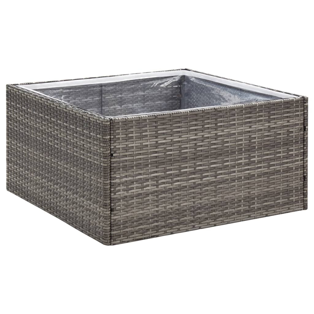 Vidaxl plantenbak 80x80x40 cm poly rotan grijs