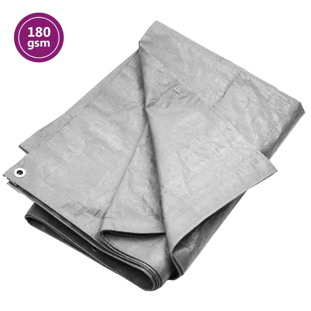 Vidaxl dekzeil 180 g m² 6x8 m hdpe grijs