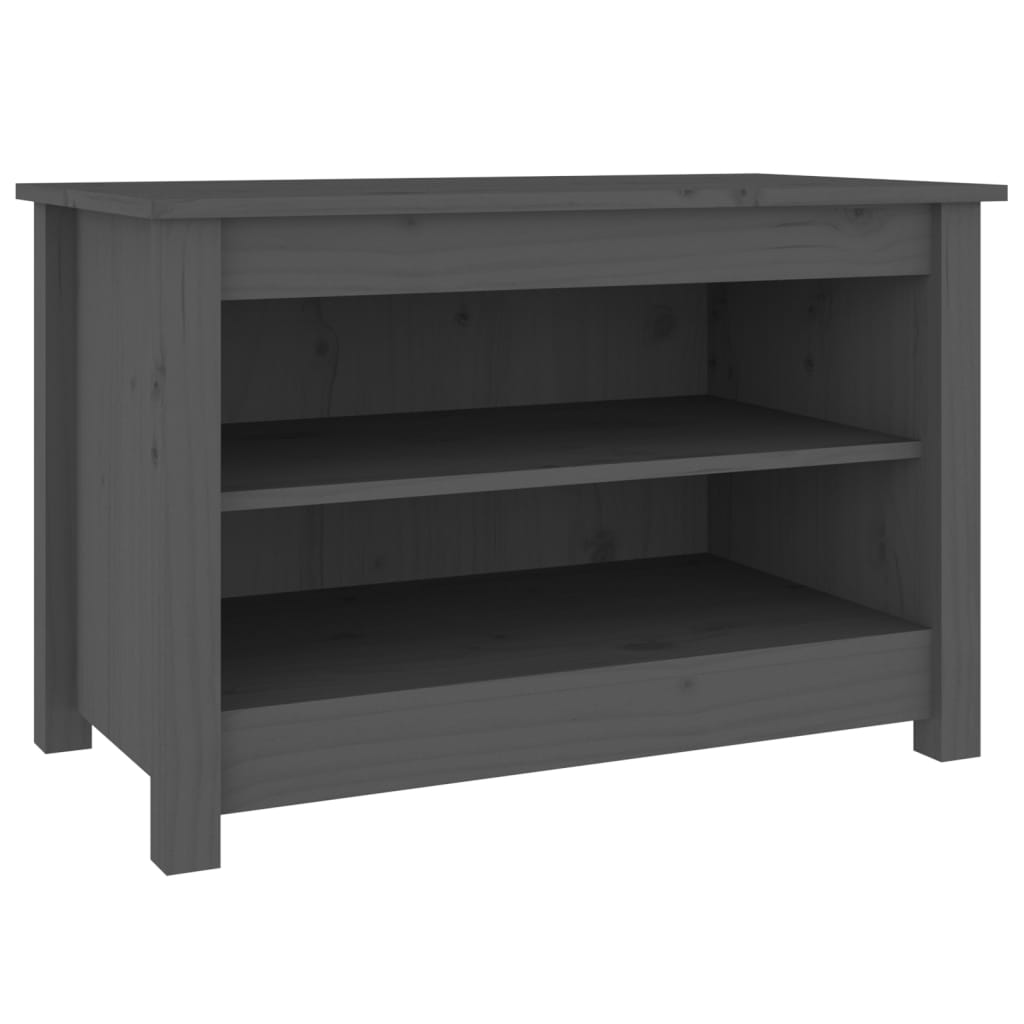 Vidaxl schoenenbank 70x38x45,5 cm massief groenenhout grijs