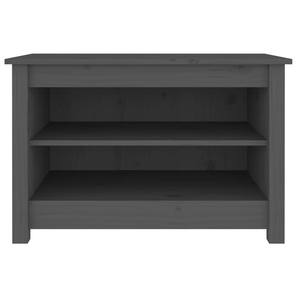 Vidaxl schoenenbank 70x38x45,5 cm massief groenenhout grijs