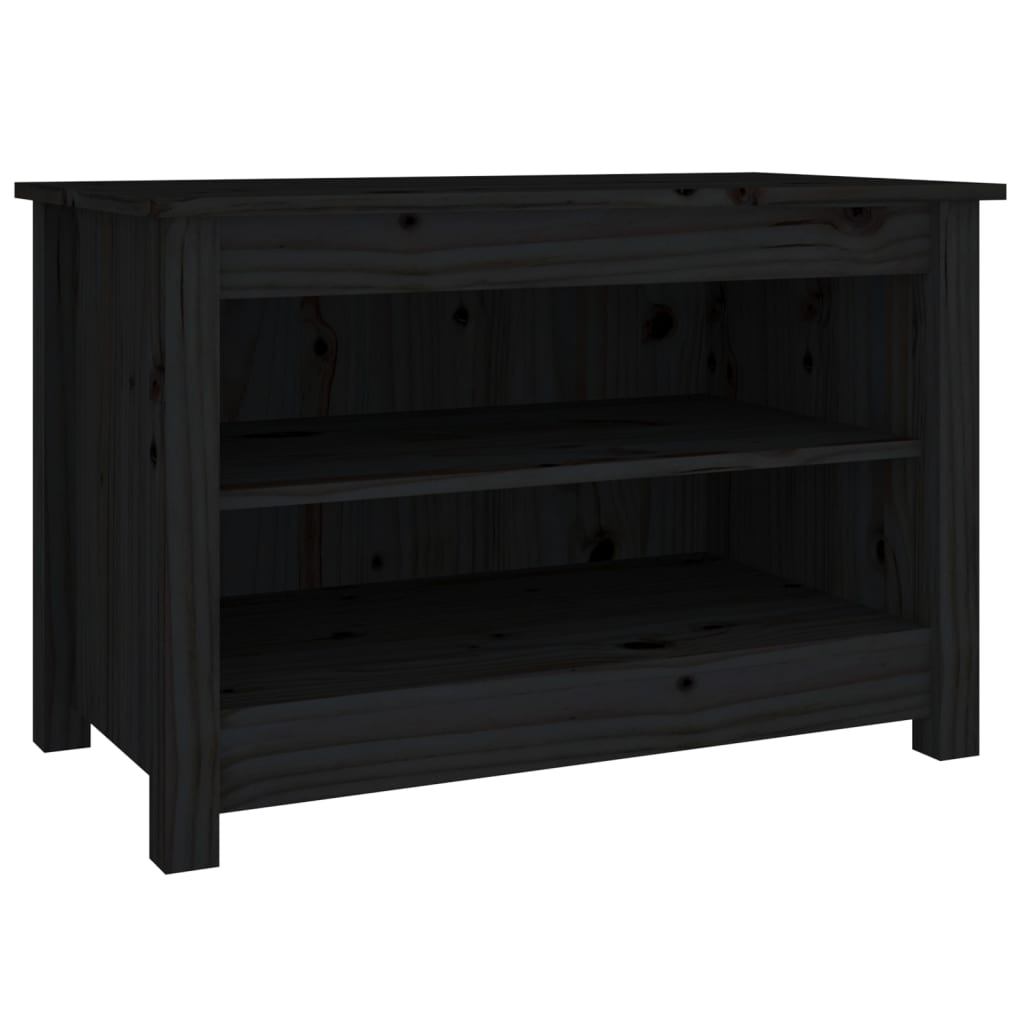 Vidaxl schoenenbank 70x38x45,5 cm massief groenenhout zwart