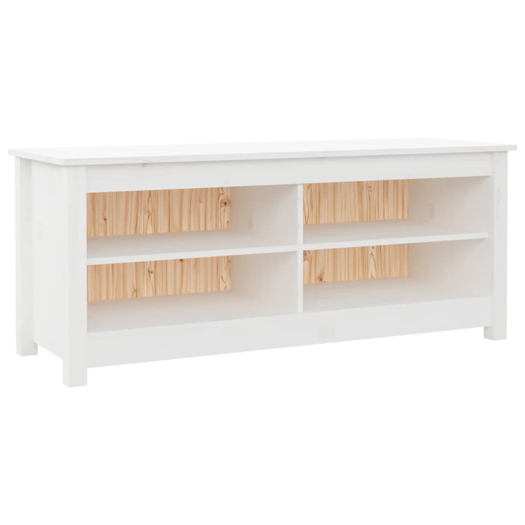 Vidaxl schoenenbank 110x38x45,5 cm massief groenhout wit