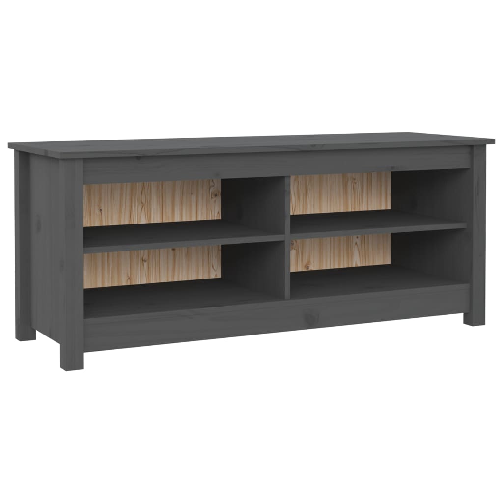 Vidaxl schoenenbank 110x38x45,5 cm massief groenenhout grijs