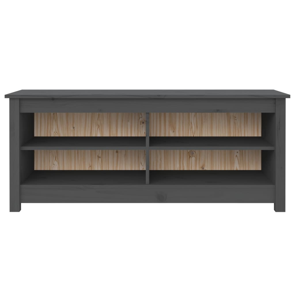 Vidaxl schoenenbank 110x38x45,5 cm massief groenenhout grijs