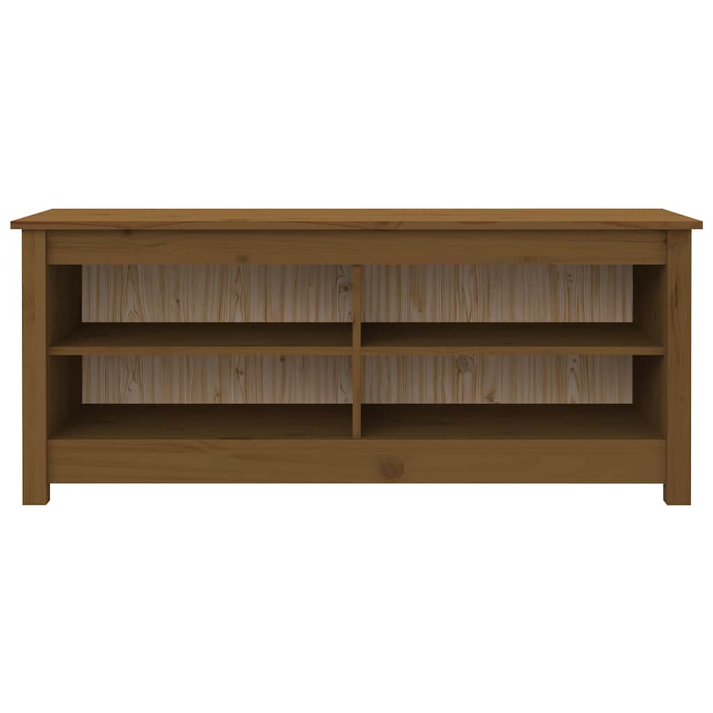 Vidaxl schoenenbank 110x38x45,5 cm massief grenenhout honingbruin