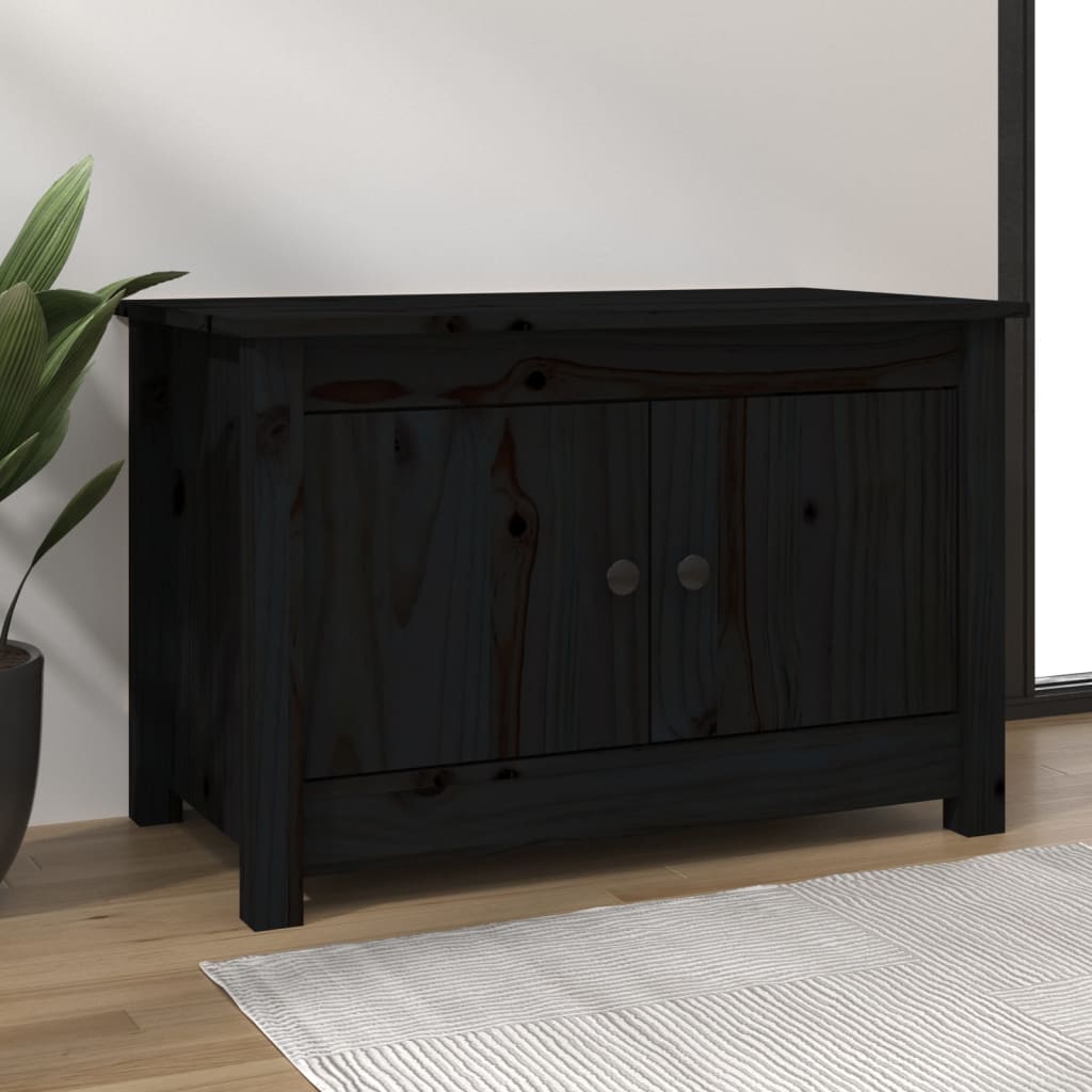 Vidaxl schoenenkast 70x38x45,5 cm massief groenenhout zwart