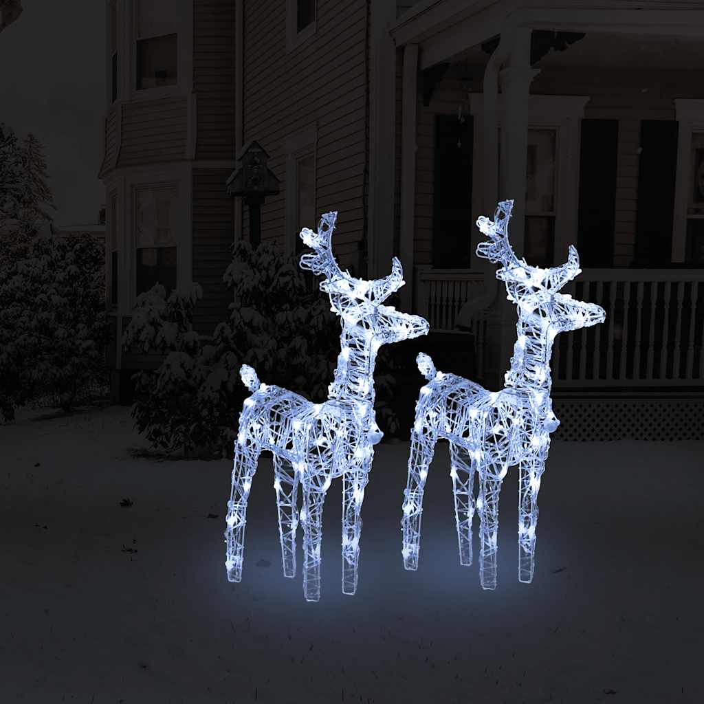 Vidaxl kerstrendieren 2 st 80 led's acryl koudwit