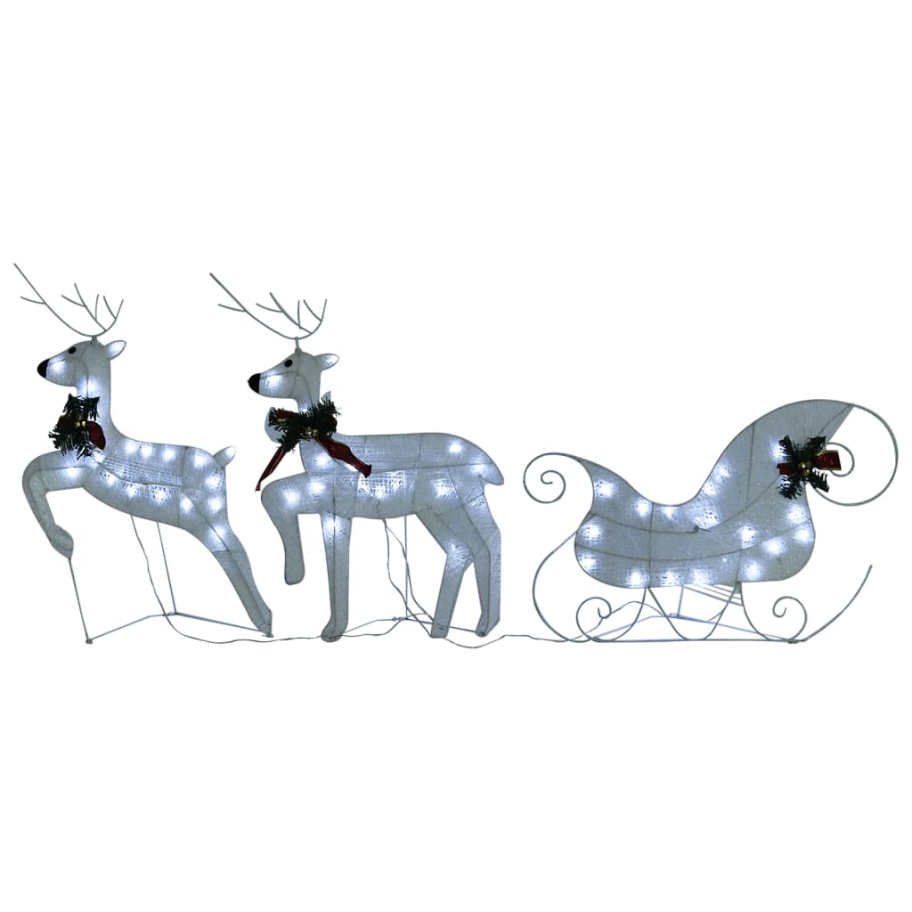VidaXL Kerstdecoratie rendieren en slaap 60 LED's wit