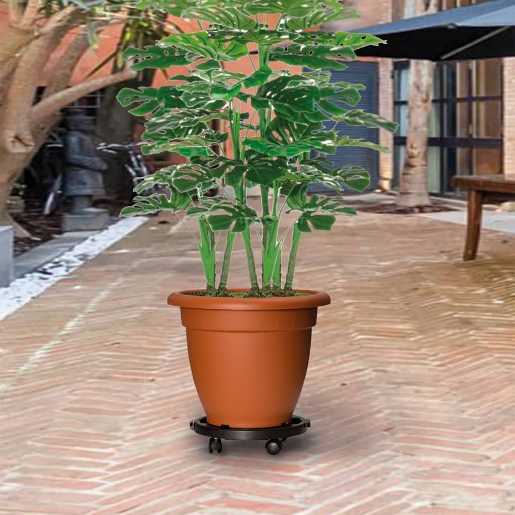 VidaXL Plantenrolley met wielen 170 kg diameter 30 cm zwart