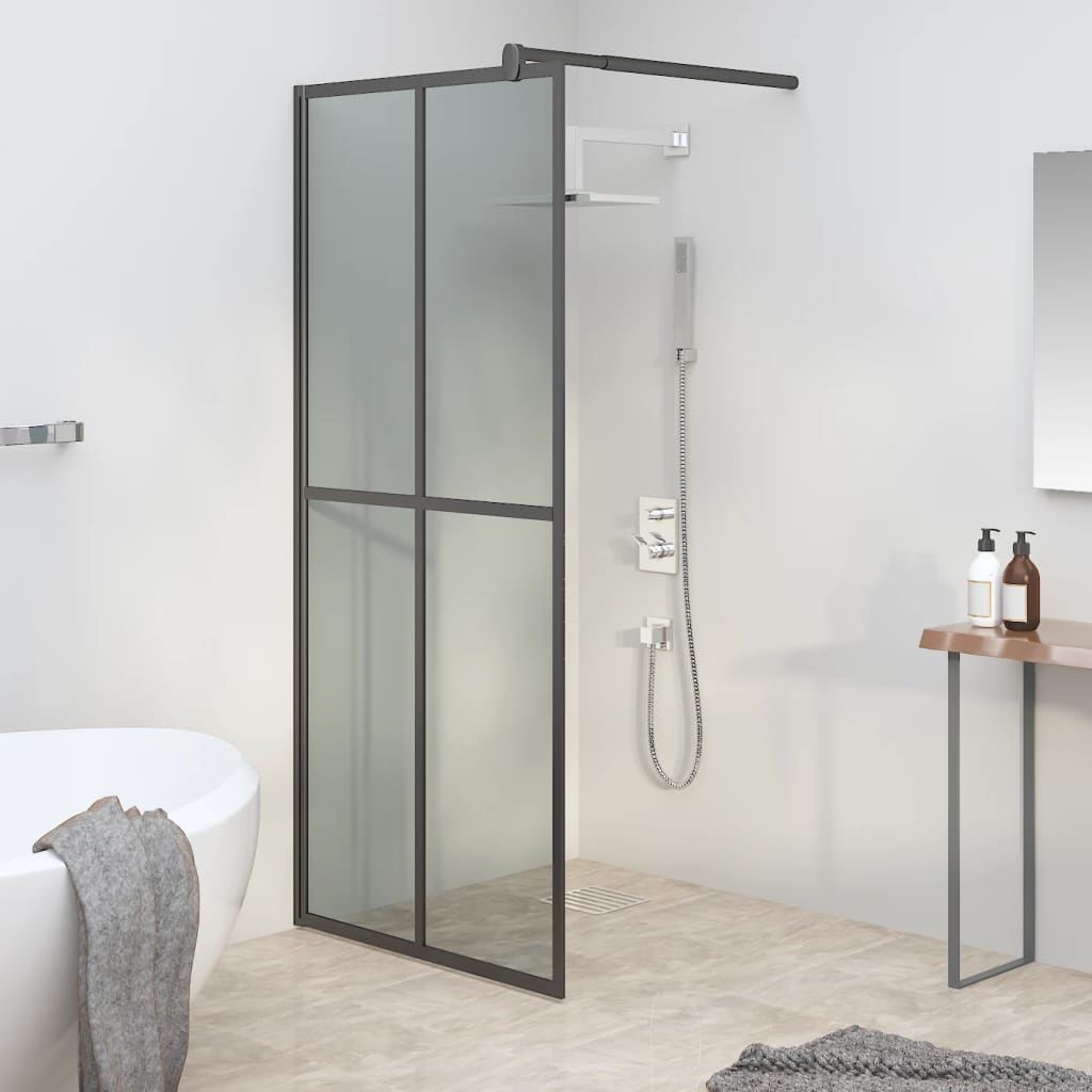 Vidaxl inloopdouchescherm 90x195 cm donker gehard glas