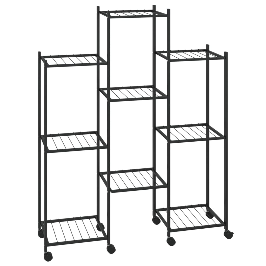 Vidaxl bloemenstandaard met wielen 83x25x103,5 cm ijzer